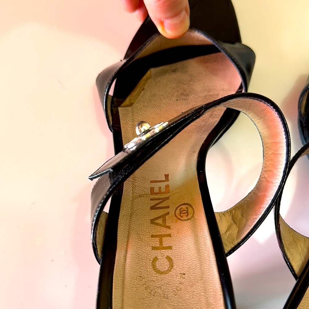 Chanel black Womens heeled sandals size 38. - Picture 7 of 7